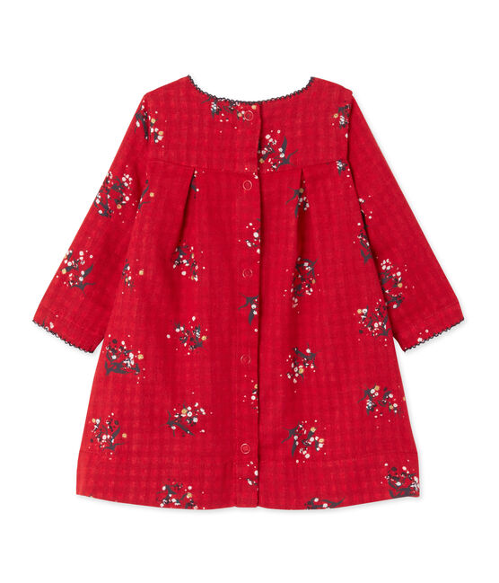 Robe bébé fille en tubique imprimé rouge FROUFROU/blanc MULTICO