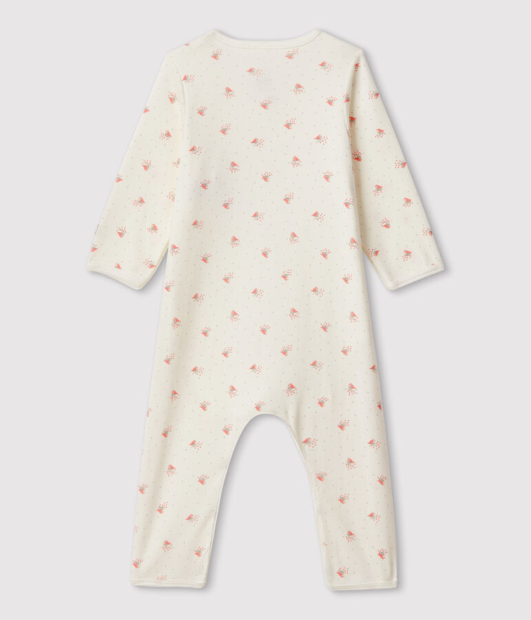 Bodyjama sans pieds b&eacute;b&eacute; en coton biologique blanc MARSHMALLOW/blanc MULTICO