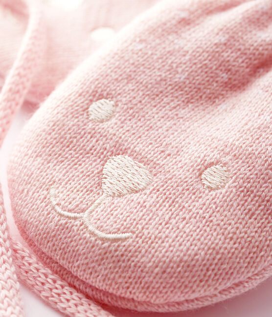 Moufles bébé doublée micropolaire rose MINOIS