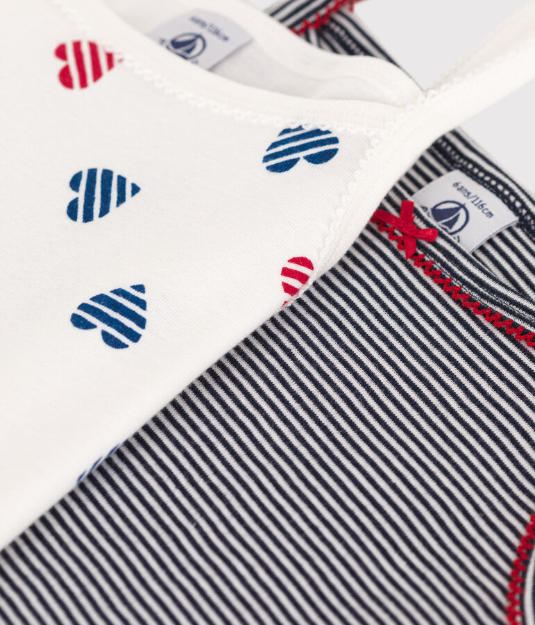 Lot de 2 d&eacute;bardeurs enfant en coton imprim&eacute; c&oelig;urs variante 1