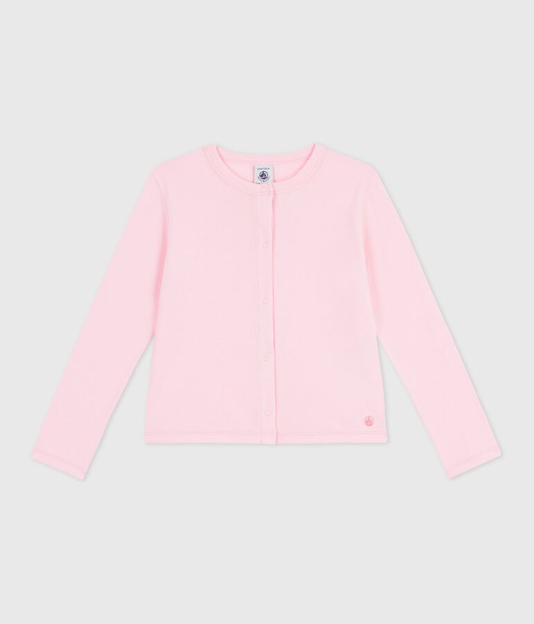 Cardigan enfant en coton uni rose MARQUISE