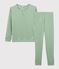 Pyjama uni en coton lyocell enfant vert