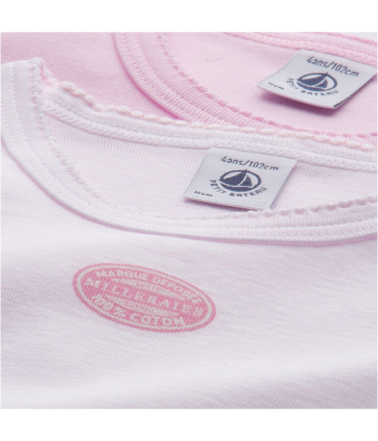 Lot de 2 t-shirts fille uni / milleraies lot .