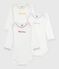 Lot de bodies manches longues en coton messages bébé variante 1