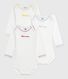Lot de bodies manches longues en coton messages bébé