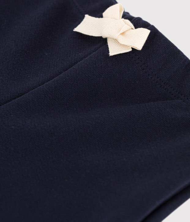 Pantalon b&eacute;b&eacute; en molleton uni bleu marine