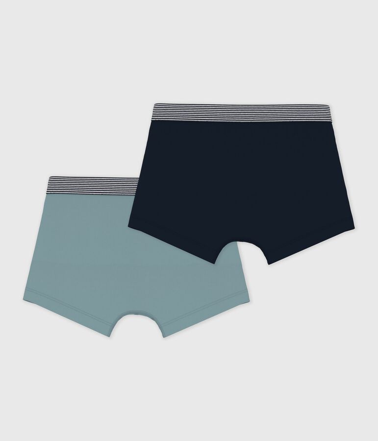 Lot de boxers enfant en coton et &eacute;lasthanne uni variante 1