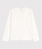 Tee-shirt manches longues coton enfant fille blanc