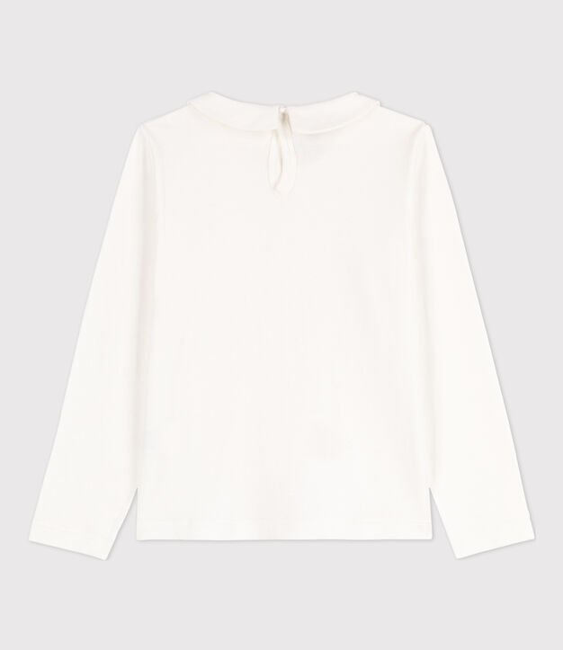 Tee-shirt manches longues coton enfant fille blanc
