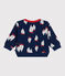 Sweat bébé en coton, imprimé bateaux grande échelle bleu MEDIEVAL/blanc MULTICO