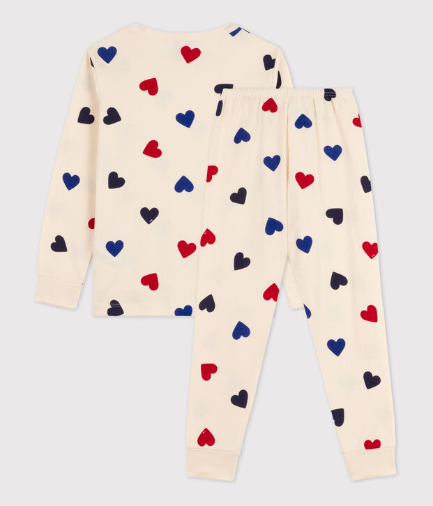 Pyjama en coton enfant &eacute;cru/multicouleur