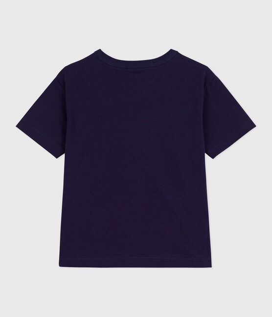 Tee-shirt enfant manches courtes en coton bleu SOIR