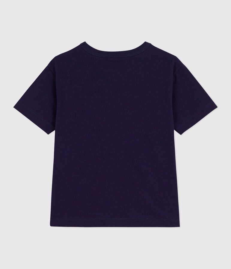 Tee-shirt enfant manches courtes en coton bleu SOIR