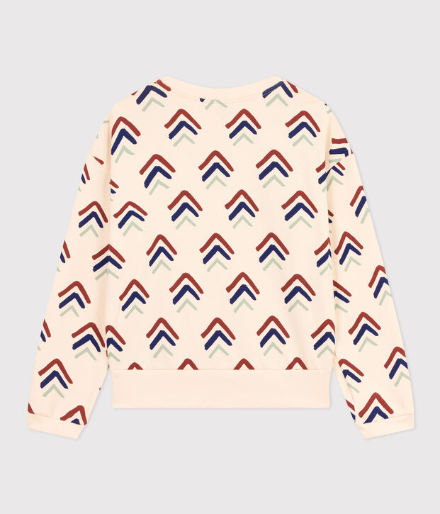 Sweatshirt en molleton femme &eacute;cru/multicouleur