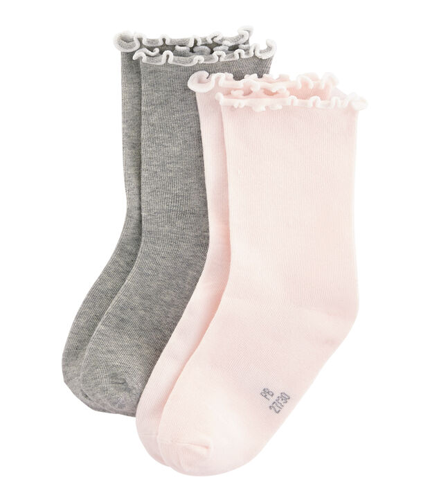 Lot de 2 paires de chaussettes enfant fille multicouleur
