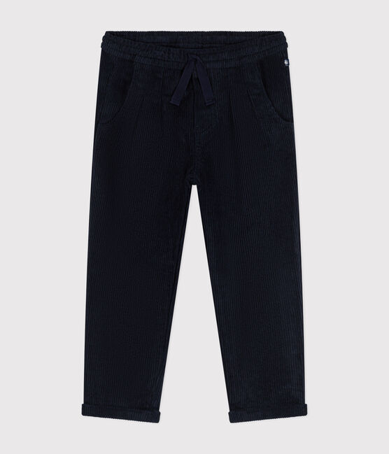 Pantalon en velours côtelé enfant garçon bleu SMOKING