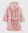 Peignoir cœur petite fille en éponge rose CHARME/blanc MARSHMALLOW