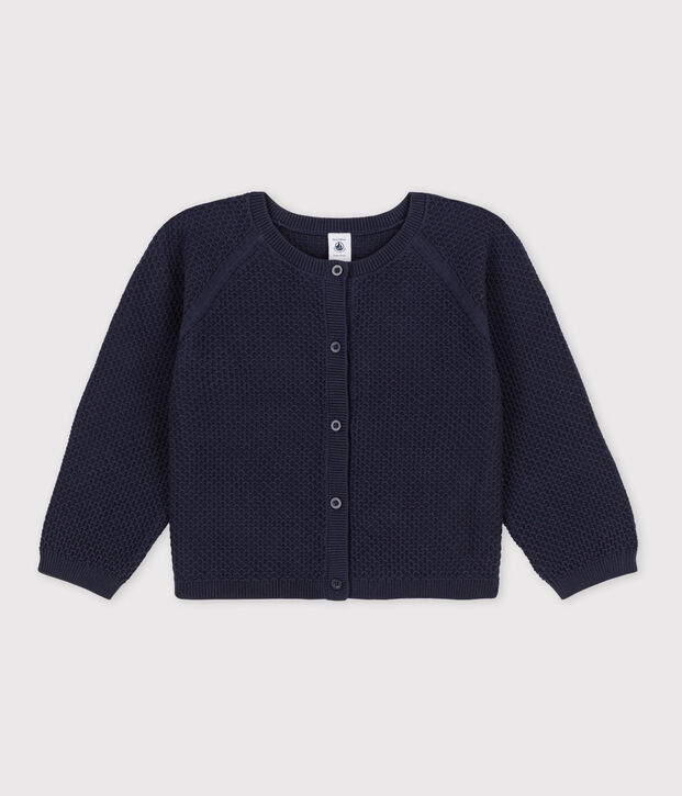 Cardigan en coton enfant fille bleu