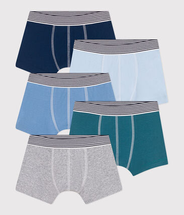 Lot de 5 boxers enfant en coton uni