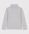 Sous-pull en coton enfant fille / garçon gris FUMEE CHINE