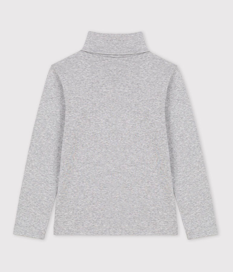 Sous-pull en coton enfant fille / gar&ccedil;on gris FUMEE CHINE