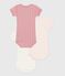 Lot de 3 bodies manches courtes en coton petits cœurs bébé variante 1