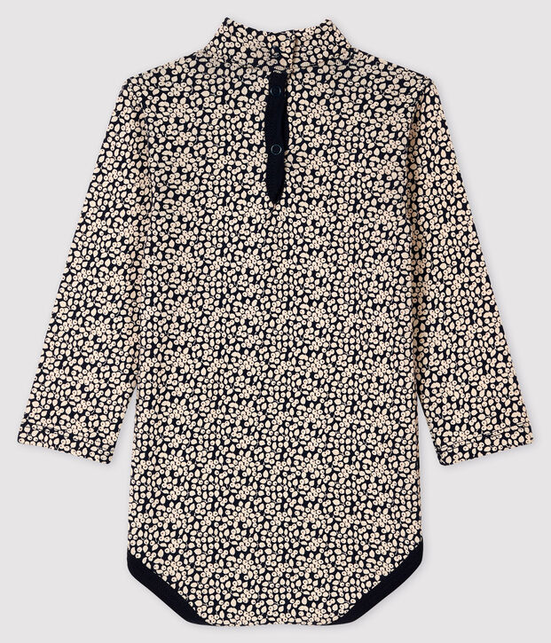 Body manches longues b&eacute;b&eacute; col roul&eacute; bleu/blanc