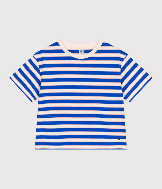 Tee-shirt Femme Le Boxy en coton rayé blanc AVALANCHE/ MULTICO