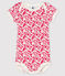 Body manche courtes bébé fille blanc MARSHMALLOW/rose FLASHY