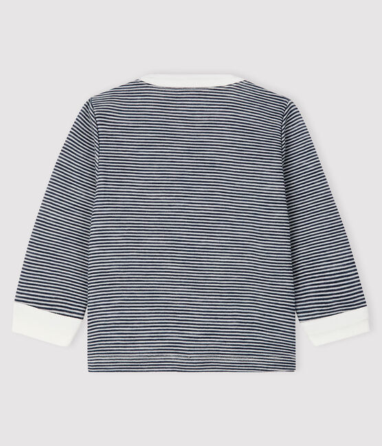 Tee-shirt bébé garçon bleu SMOKING/blanc MARSHMALLOW