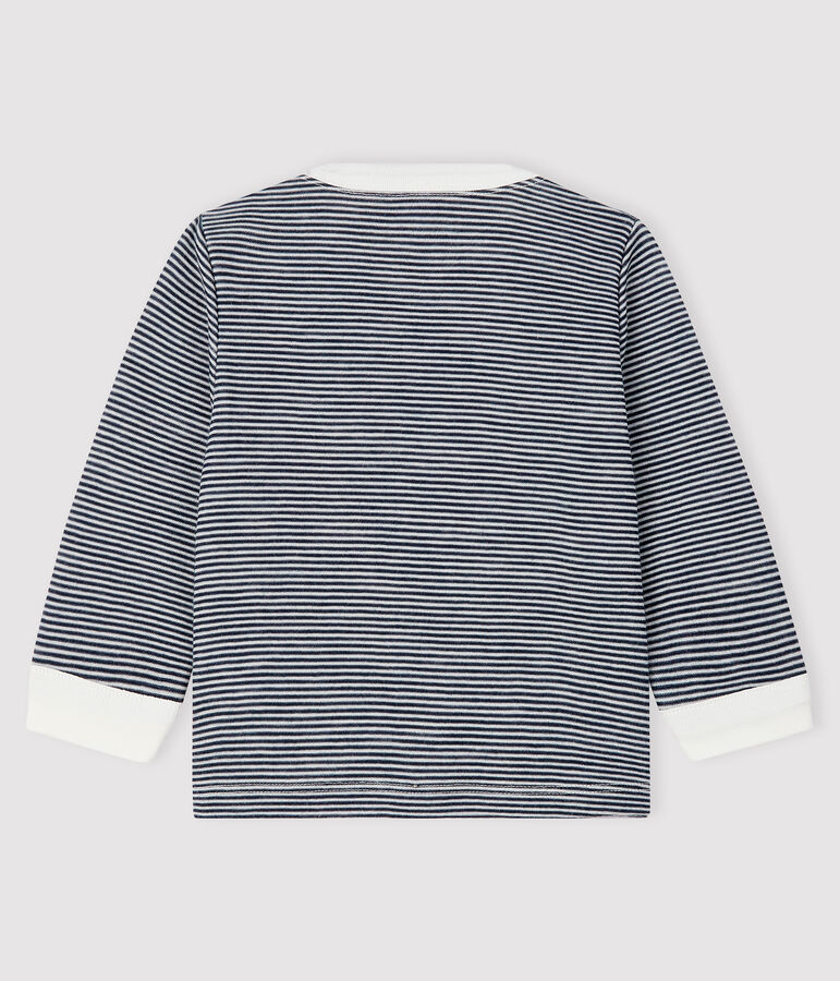 Tee-shirt b&eacute;b&eacute; gar&ccedil;on bleu SMOKING/blanc MARSHMALLOW