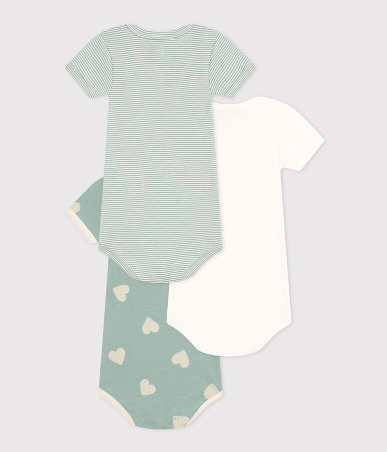 Lot de 3 bodies manches courtes en coton b&eacute;b&eacute; variante 1