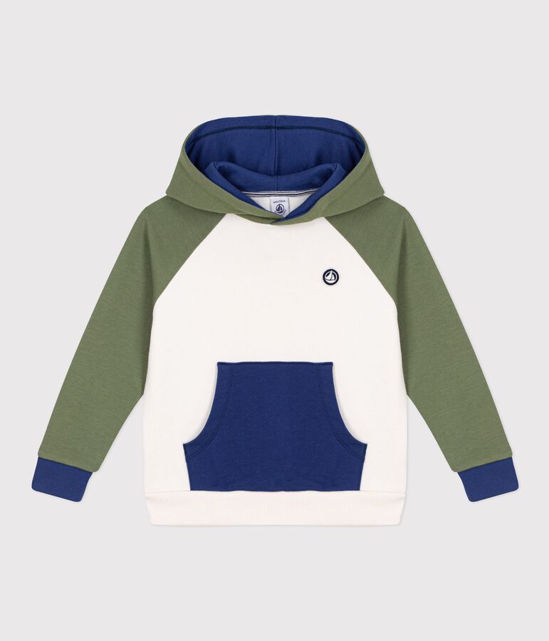 Sweatshirt &agrave; capuche enfant en coton MILK/ MULTICO