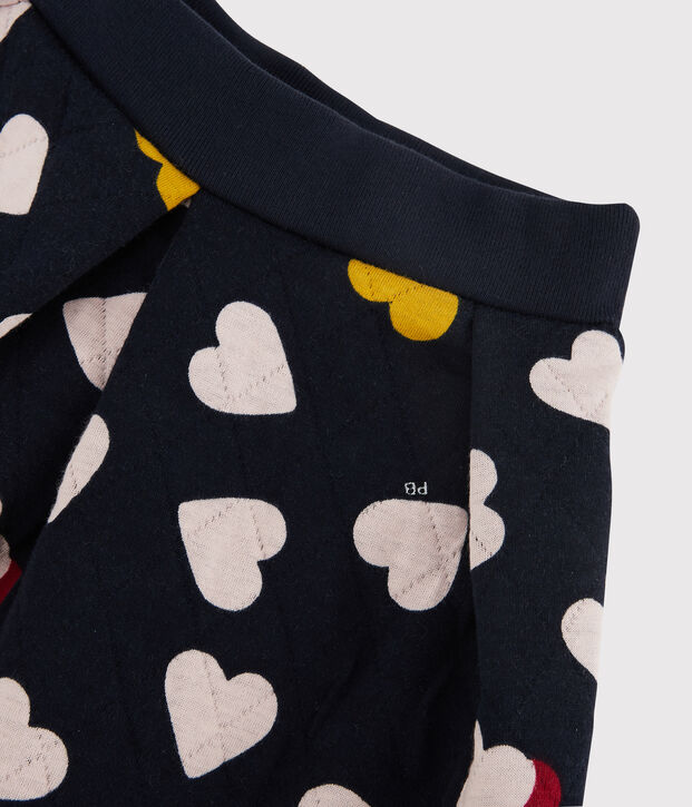 Jupe en tubique matelass&eacute; enfant fille bleu/multicouleur