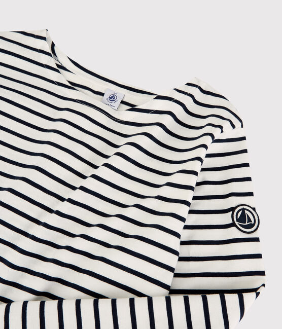 Marinière légère en coton Femme blanc MARSHMALLOW/bleu SMOKING