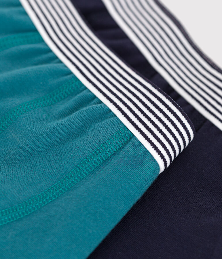 Lot de 2 boxers enfant en coton et &eacute;lasthanne unis variante 2