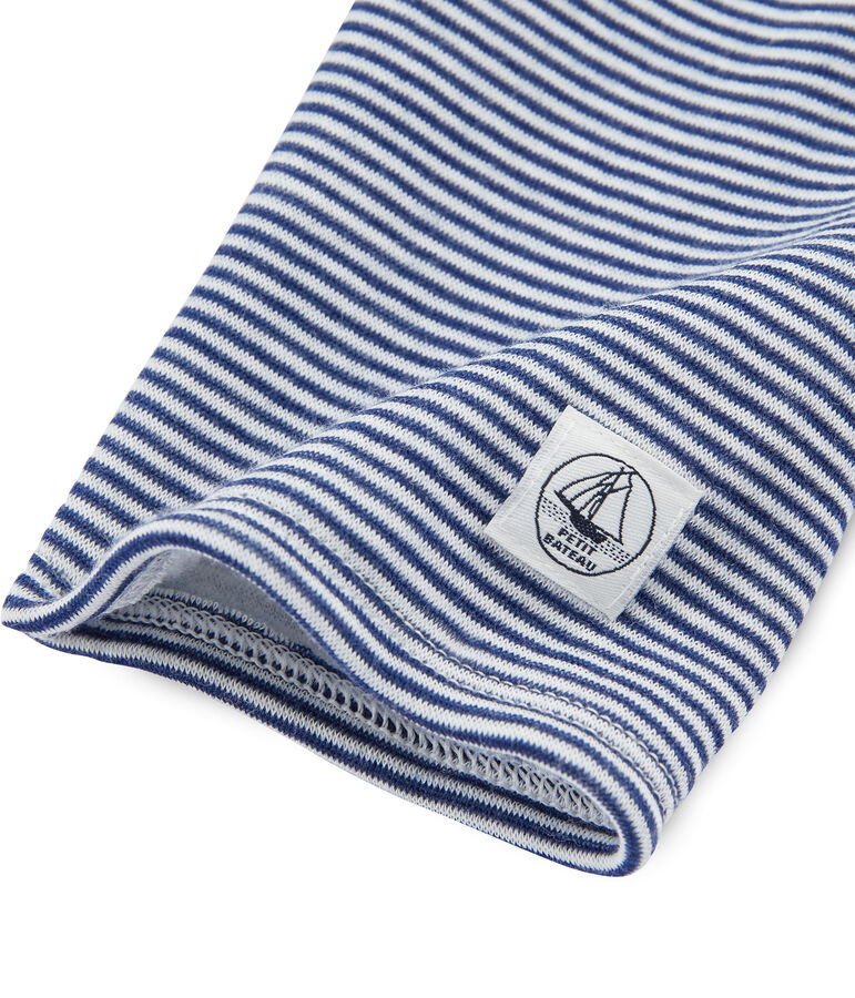 Legging enfant en laine et coton bleu/blanc