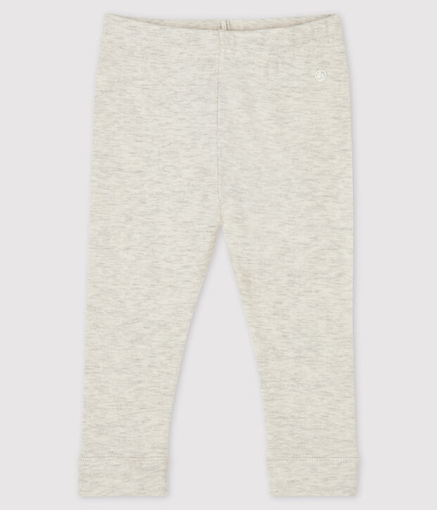 Legging b&eacute;b&eacute; fille en c&ocirc;te 1x1 unie beige