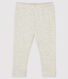 Legging bébé fille en côte 1x1 unie