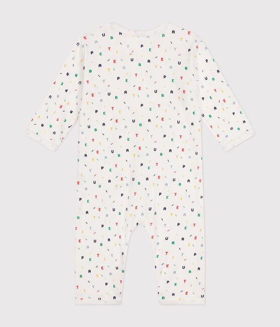 Pyjama sans pieds en coton bébé blanc MARSHMALLOW/blanc MULTICO