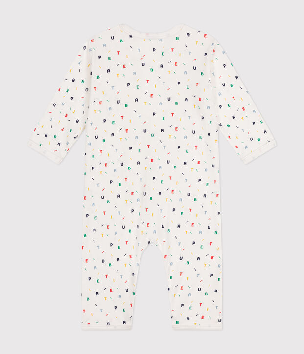 Pyjama sans pieds en coton b&eacute;b&eacute; blanc/multicouleur