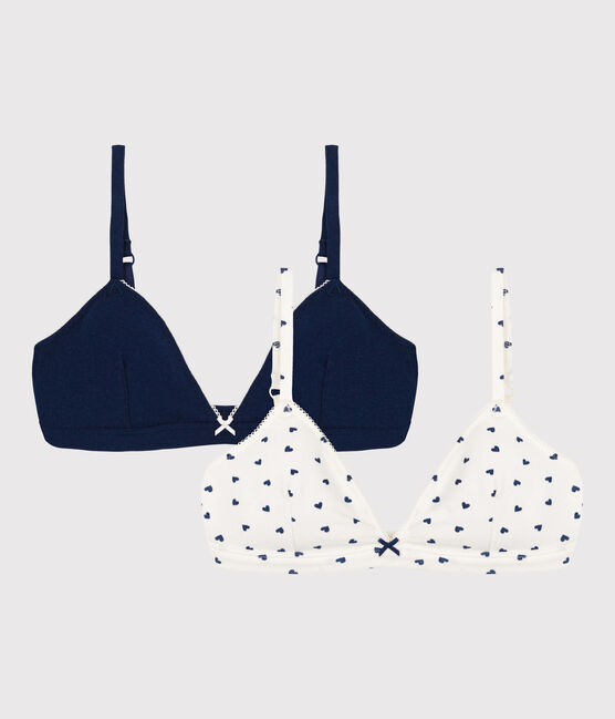 Lot de 2 soutiens-gorge  coeur fille en coton et élasthanne variante 1