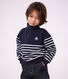 Sweatshirt col camionneur enfant en coton &agrave; rayures