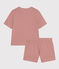 Pyjama short et tee-shirt en coton rayé femme FAMEUX/ MARSHMALLOW