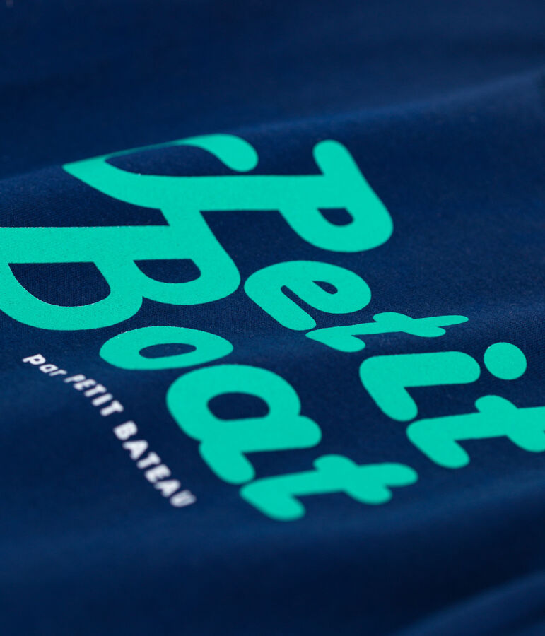 T-shirt manches courtes en coton enfant gar&ccedil;on bleu MEDIEVAL