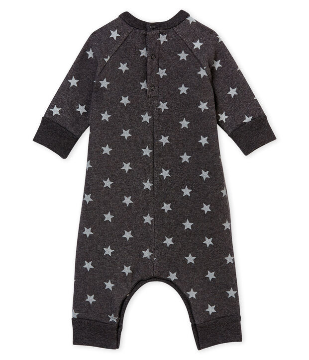 Combinaison longue imprim&eacute;e b&eacute;b&eacute; gar&ccedil;on gris/gris