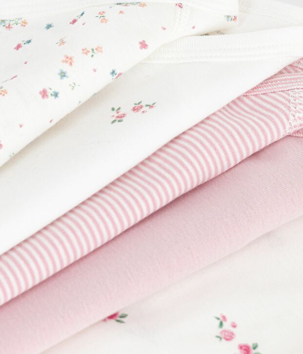 Lot de bodies crois&eacute;s manches longues en coton imprim&eacute; b&eacute;b&eacute; multicouleur