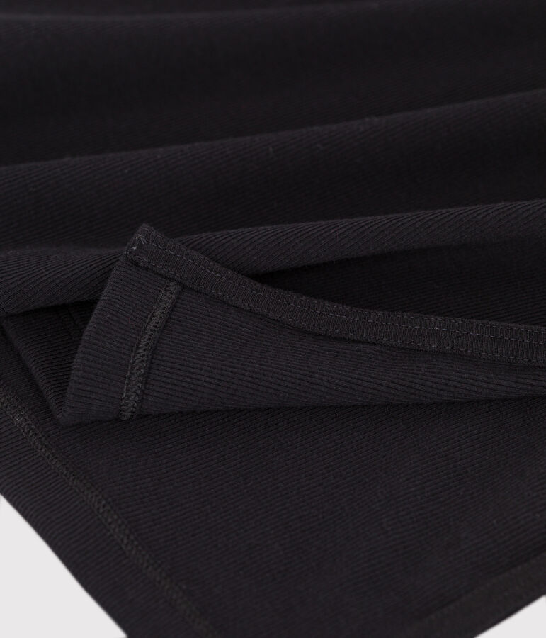 Robe d&eacute;bardeur longue femme en coton noir BLACK