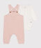 Ensemble salopette en velours bébé rose SALINE