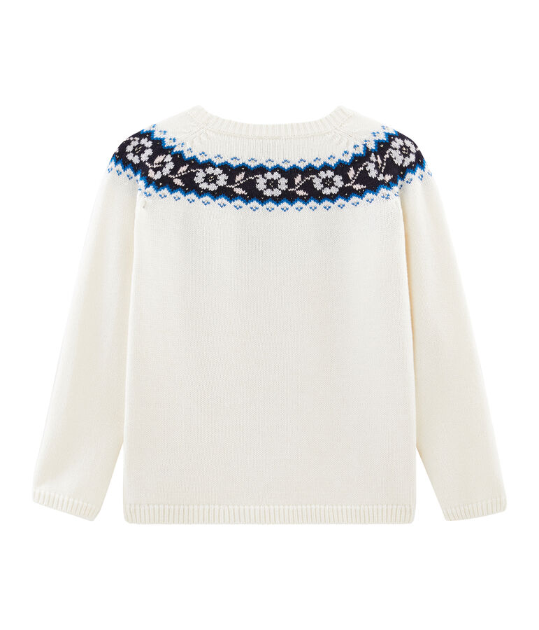 Pull enfant fille blanc/multicouleur